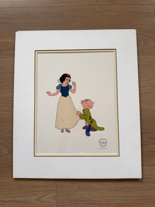Snow White and Dopey Disney Serigraph Cel, Limited Edition, Matted