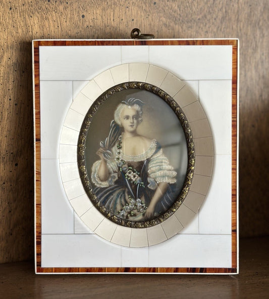 Signed antique portrait miniature of Madame Sophie of France