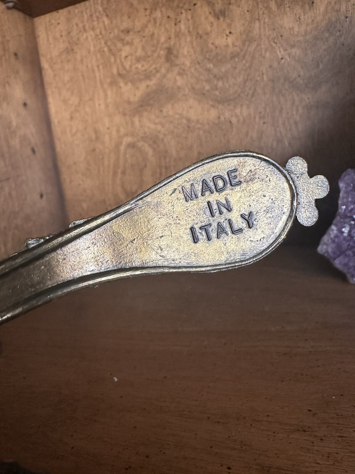 Vintage Italian brass peacock chamberstick candle holder, photo 8