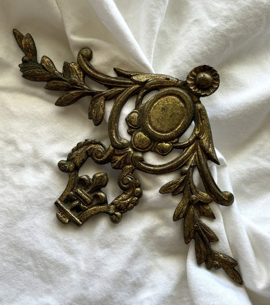 Antique French 8.5” Brass Ormolu Furniture Hardware Decoration