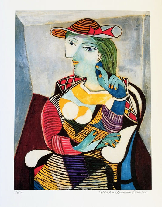 Pablo Picasso Estate Signed Woman With Hat Limited Edition Giclee 20/500