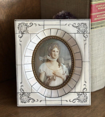 Antique 19th century portrait miniature of a lady
