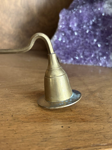 Vintage 12” Brass Candle Snuffer Bell Extinguisher Long Handle Fireplace Decor