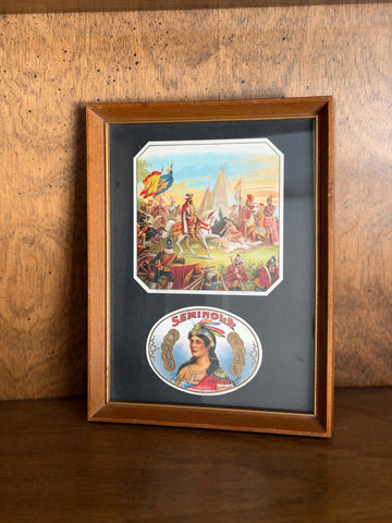 Framed Antique Seminola Cigar Box Labels, American Lithographic NY