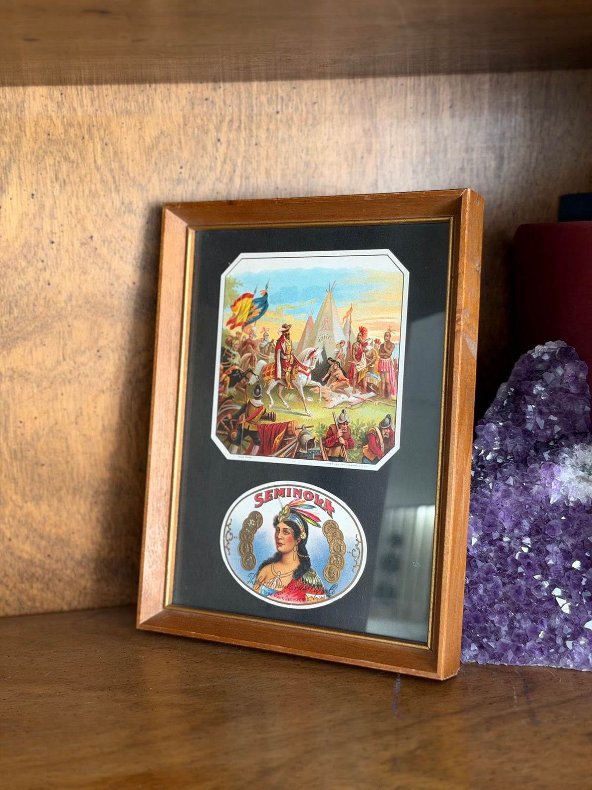Framed Antique Seminola Cigar Box Labels, American Lithographic NY view 8