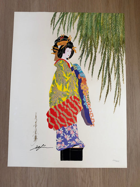 Hisashi Otsuka Vintage Geisha Lithograph, Signed 993/3000