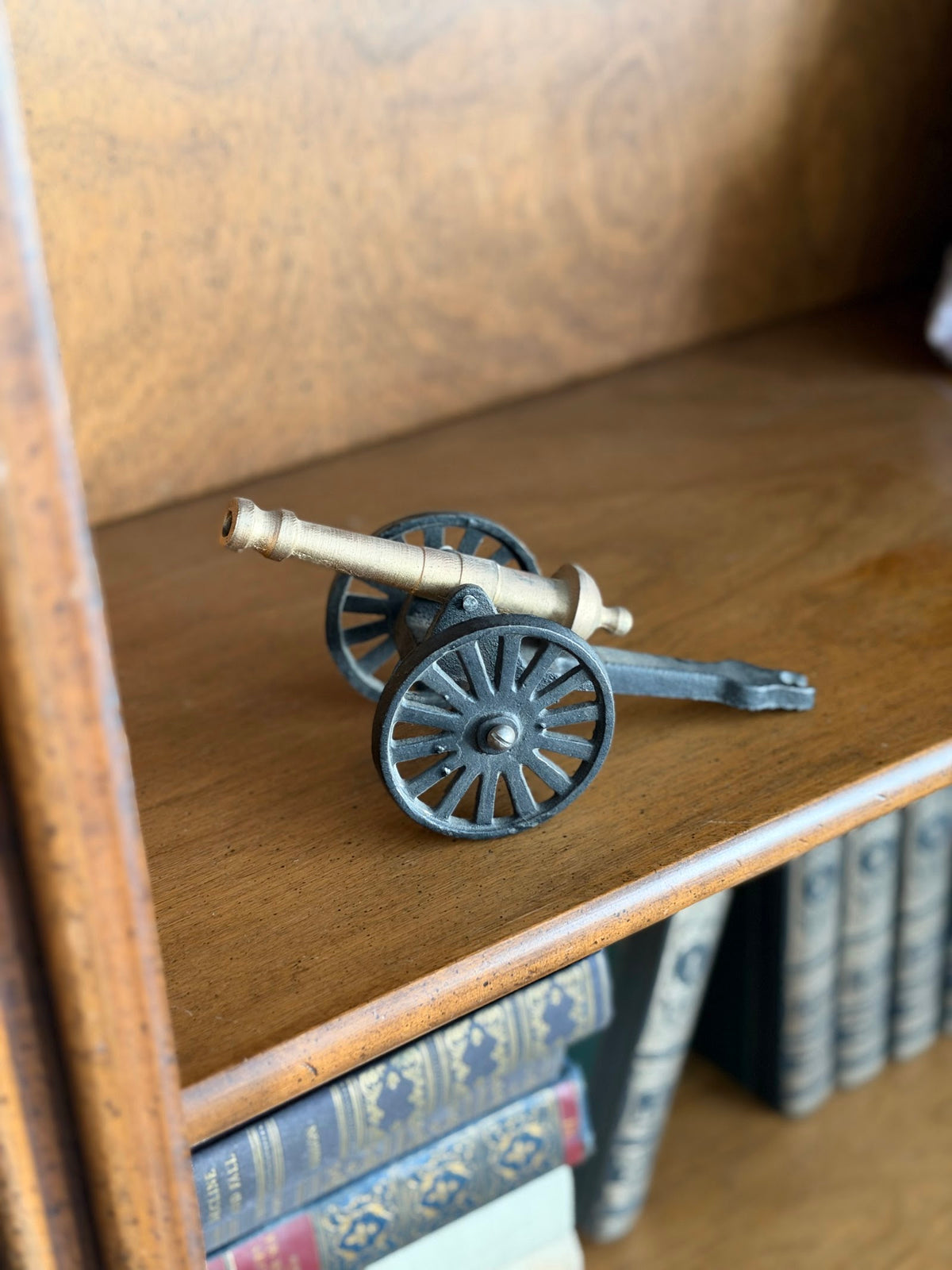 Vintage Brass and Cast Iron Miniature Cannon, Taiwan view 2