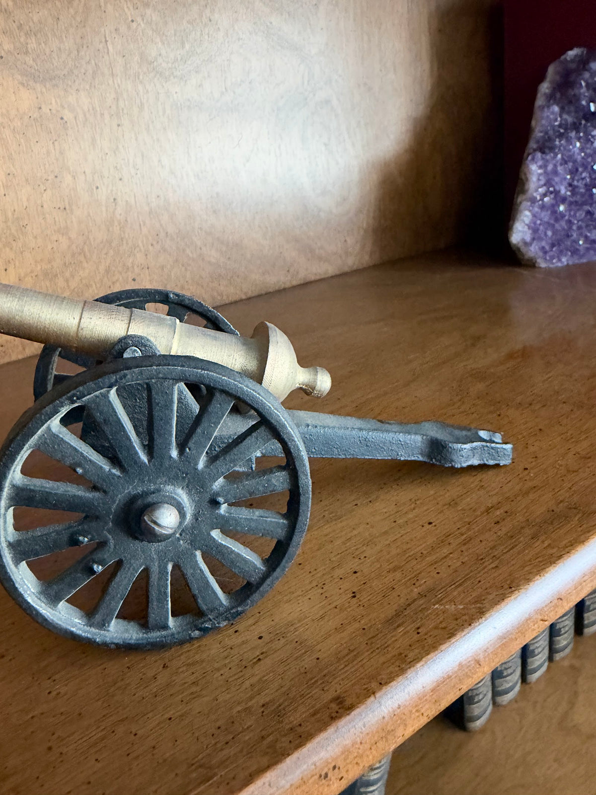 Vintage Brass and Cast Iron Miniature Cannon, Taiwan view 3