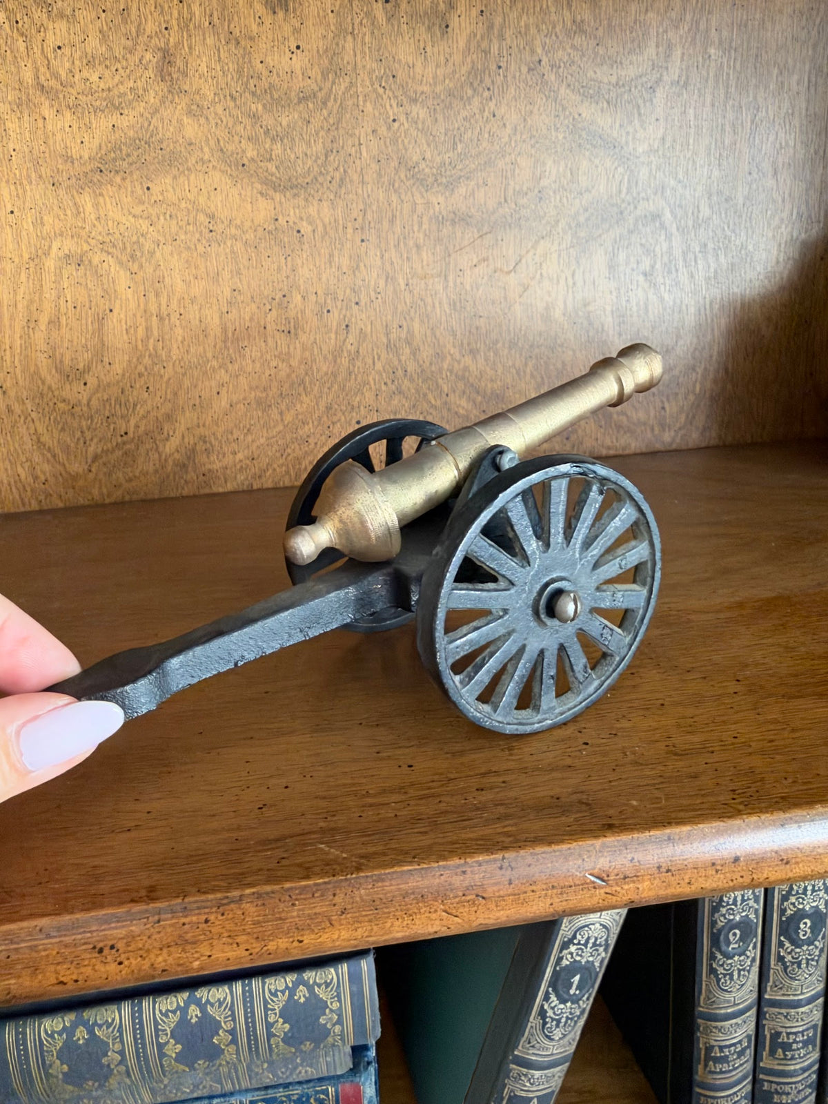 Vintage Brass and Cast Iron Miniature Cannon, Taiwan view 9