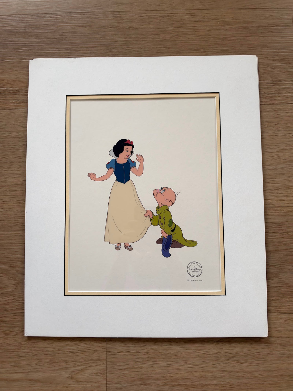 Snow White and Dopey Disney Serigraph Cel, Limited Edition, Matted