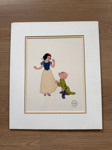 Snow White and Dopey Disney Serigraph Cel, Limited Edition, Matted
