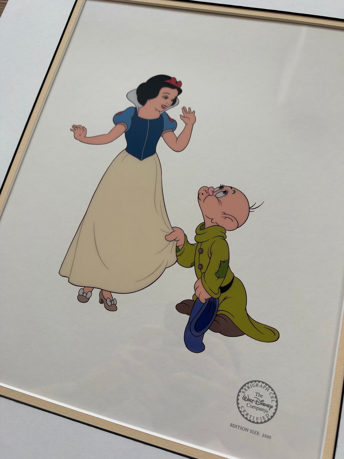 Snow White and Dopey Disney Serigraph Cel, Limited Edition, Matted view 3