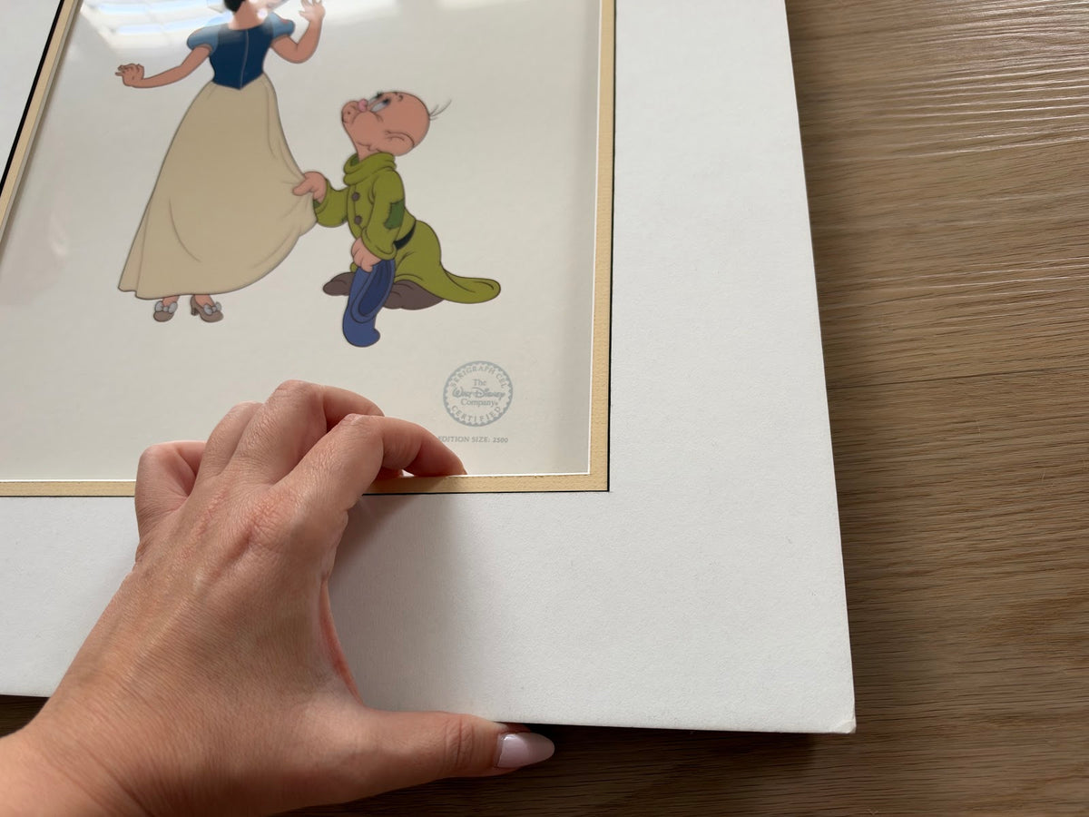 Snow White and Dopey Disney Serigraph Cel, Limited Edition, Matted view 4