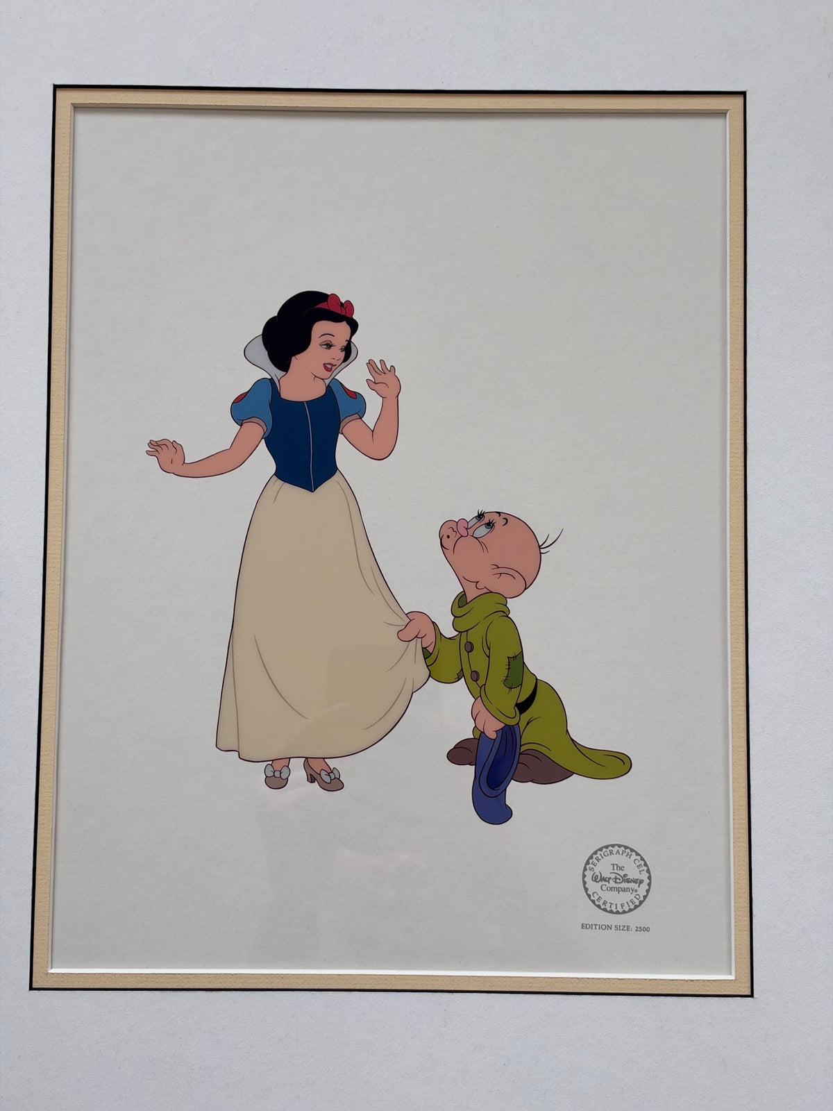 Snow White and Dopey Disney Serigraph Cel, Limited Edition, Matted view 5
