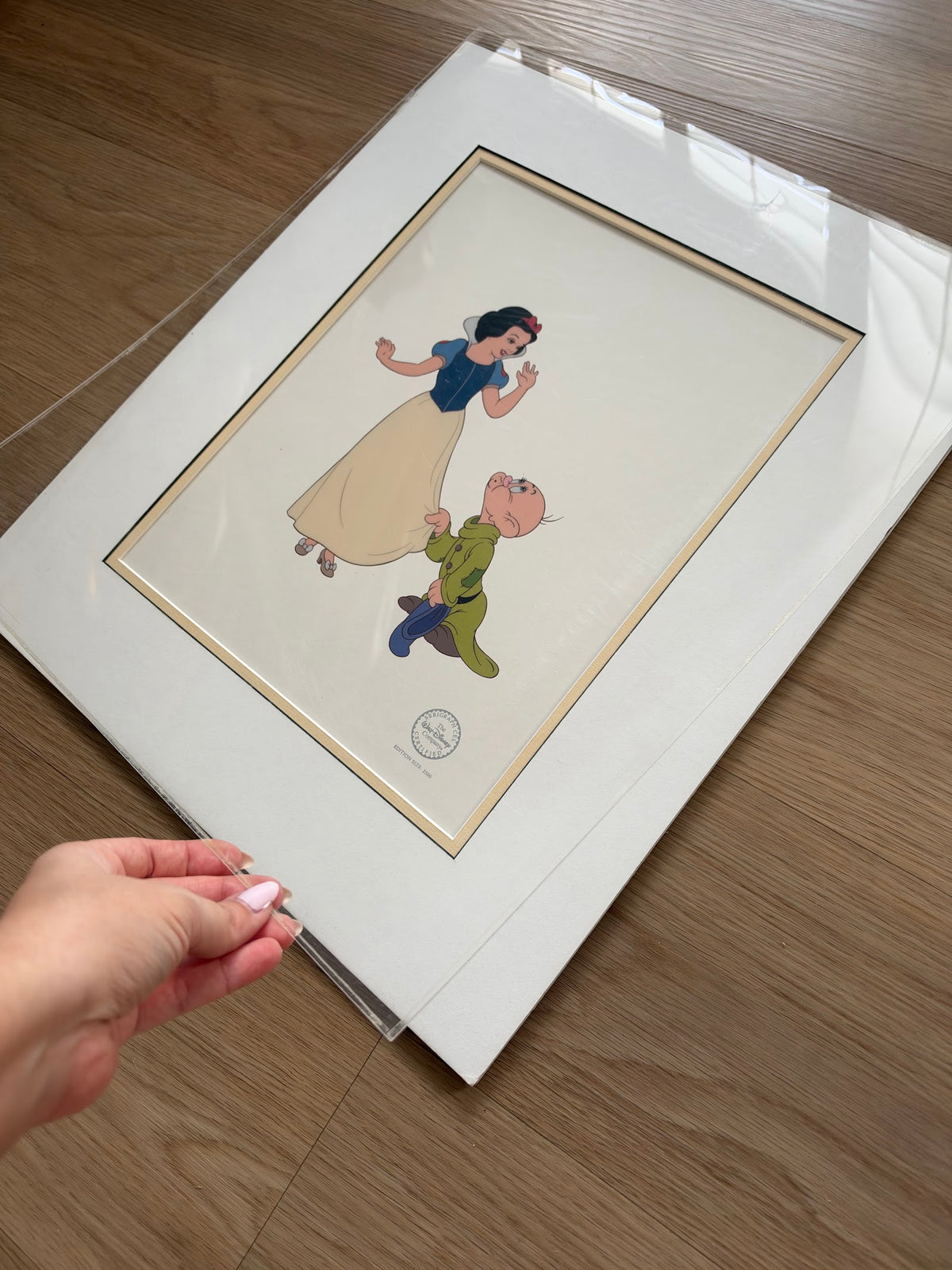 Snow White and Dopey Disney Serigraph Cel, Limited Edition, Matted view 6