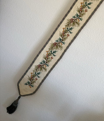 Vintage Scandinavian cross stitch bell pull