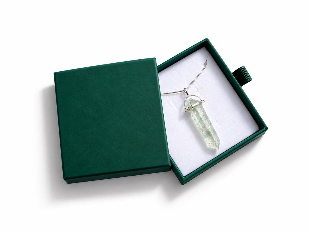 Green aventurine crystal point necklace